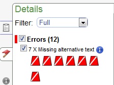 Screenshot of Alt Text Errors