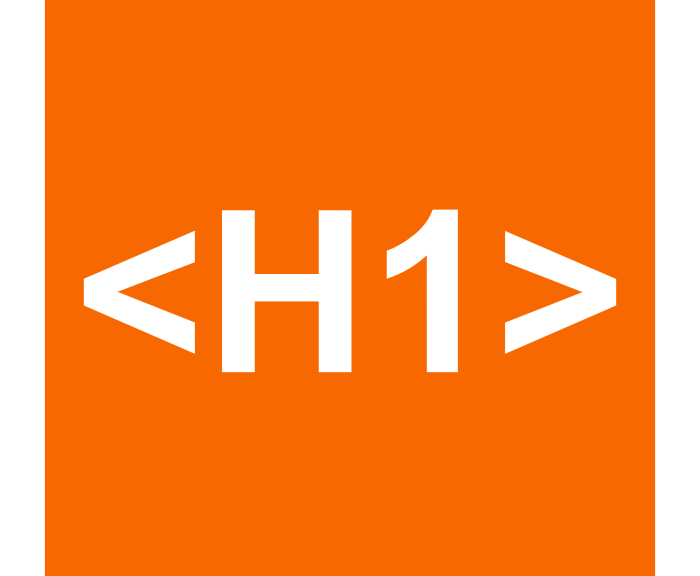 Code for Heading level 1 in white text against organge background